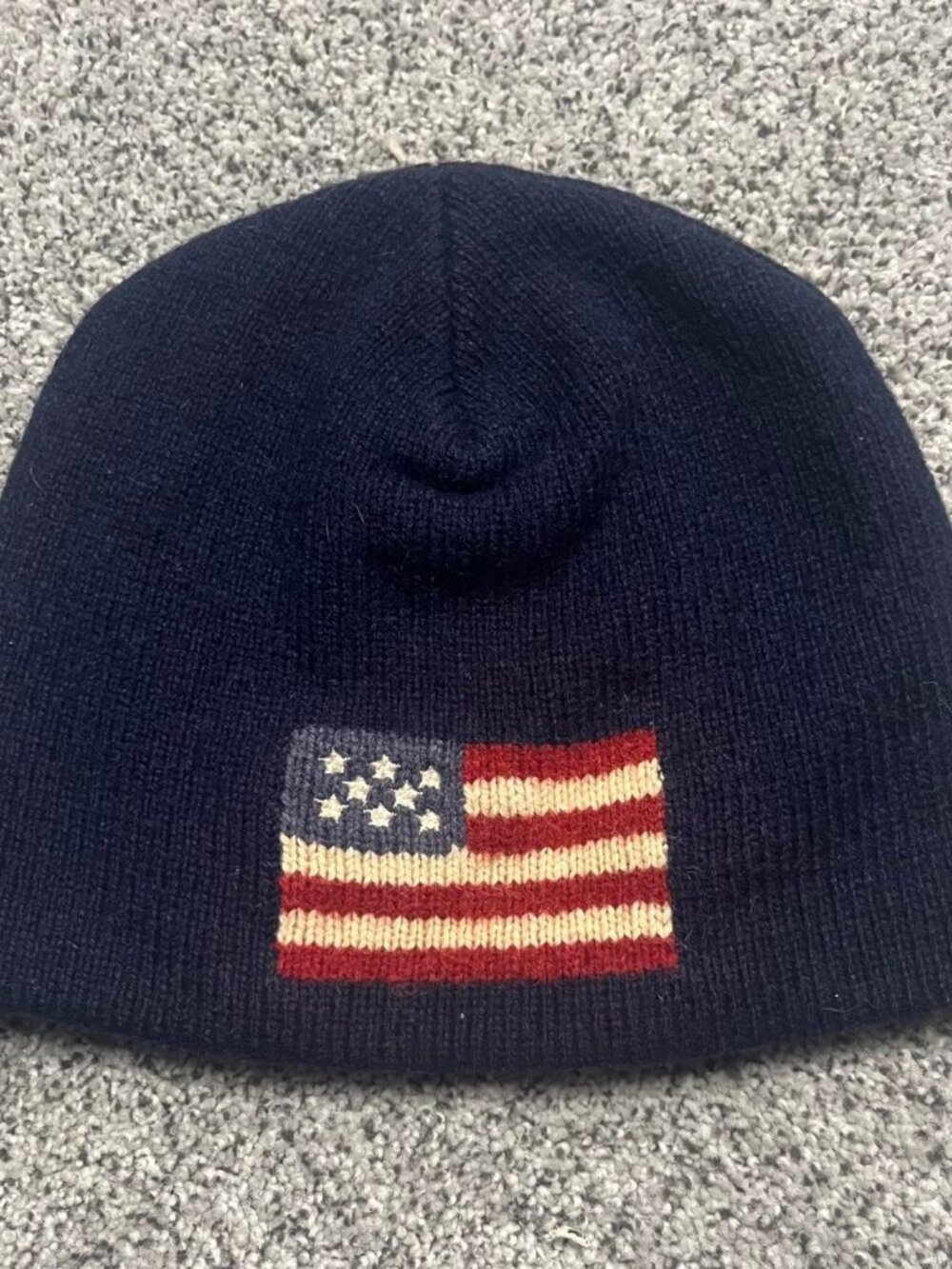 Vintage American flag cuffless beanie